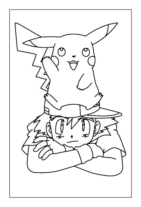 printable ash pikachu coloring page aiumuafartei