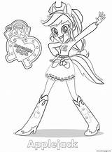 Coloring Applejack Girls Equestria Pages Printable sketch template