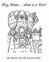 Castle Coloring Ages Middle War Size sketch template
