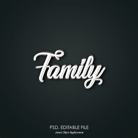 premium psd family text effect style