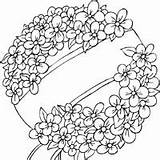 Wreath Floral Surfnetkids Coloring Pages sketch template