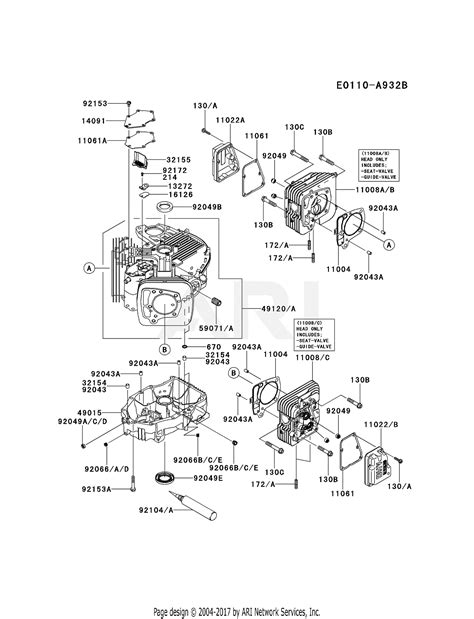 kawasaki frv bs  stroke engine frv parts diagram  cylindercrankcase