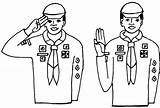 Salute Scout Sign Scouting Cubs sketch template