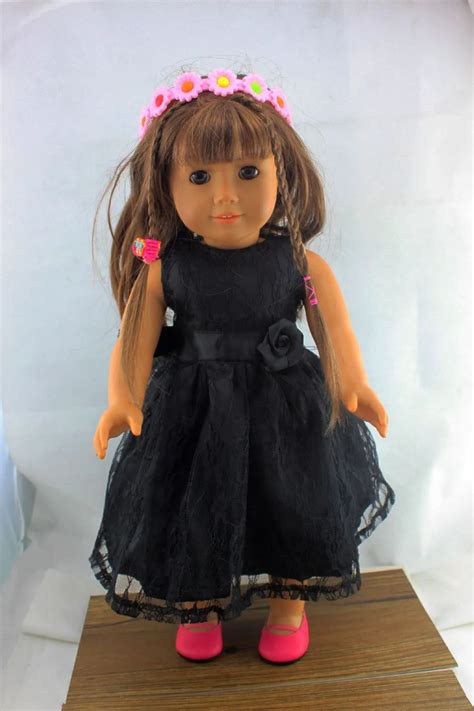 Fashion New Sexy Black Lace Dress For 18 American Girl Doll Clothes