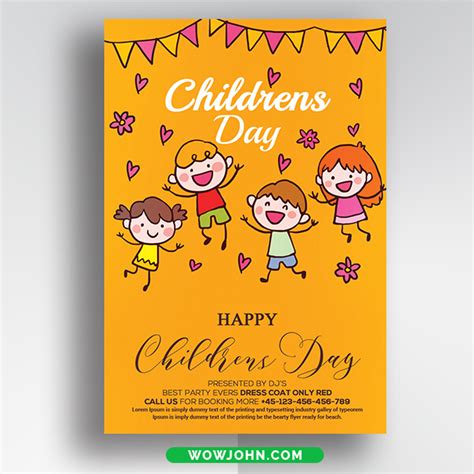 childrens day card template  photo psd  psd templates
