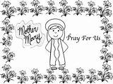 May Crowning Coloring Pages Mary Mother sketch template