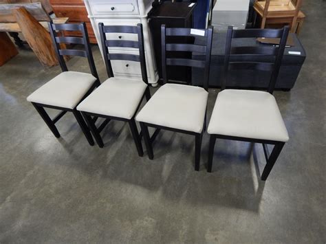 black ikea dining chairs  white seats big valley auction