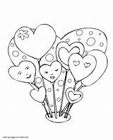 Coloring Pages Hearts Heart Valentine Printable Simple Shape Print Flowers Balloons Holidays Arrow Templates Holiday sketch template