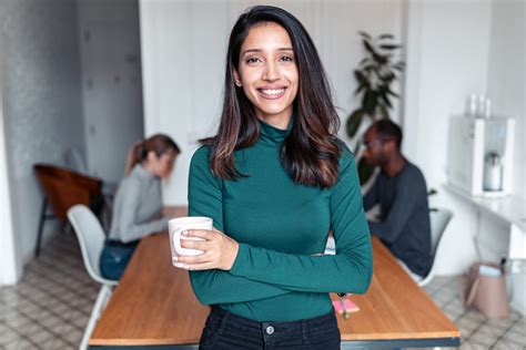 young indian business woman entrepreneur   camera