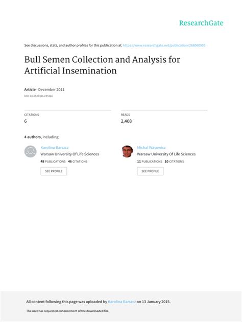 Bull Semen Collection And Analysis For Artificial Sex
