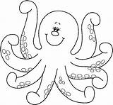 Octopus Coloring Pages Printable Preschool Animals Color Kids Kindergarten Painting sketch template