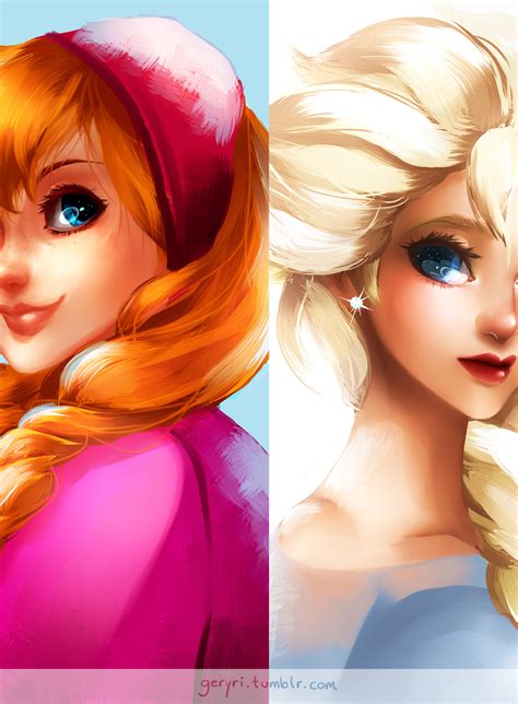 Anna And Elsa Frozen Fan Art 35925713 Fanpop