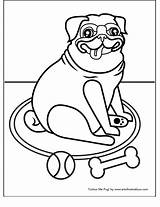 Pug Colouring Coloring Dog Pages Christmas Cute Baby sketch template