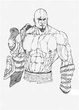 Kratos Colorear Realista Asombroso sketch template