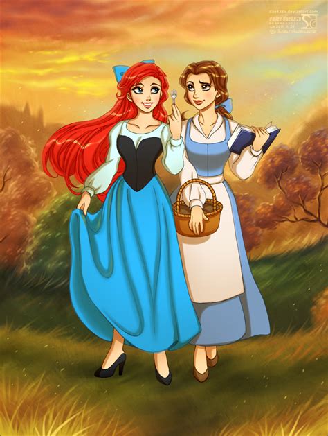 Ariel And Belle Disney Princess Fan Art 26283330 Fanpop