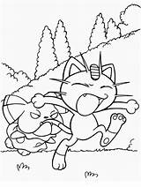 Pokemon Coloring Pages Meowth Printable Book Print Colouring Kids Para Pikachu Pintar Websincloud Online Skriva Ut Att Trouble Da Colorare sketch template