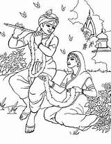 Krishna Radha Colouring Coloring Drawing Iskcon Garden Outline Pages Janmashtami Printable Kids Sketches Painting Holi Drawings Beautiful Tree Draw Desire sketch template