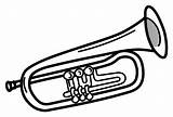 Openclipart Trumpet Lineart sketch template