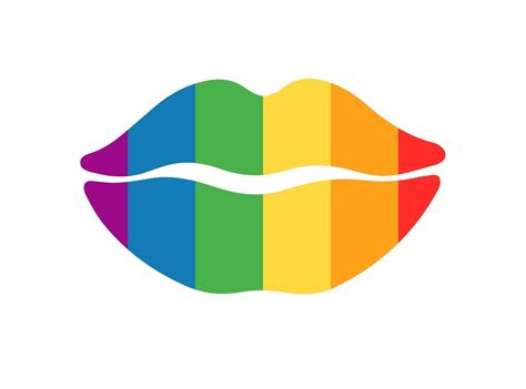 Pride Rainbow Colored Lips Of Gay Lesbian Bisexual And Transgender