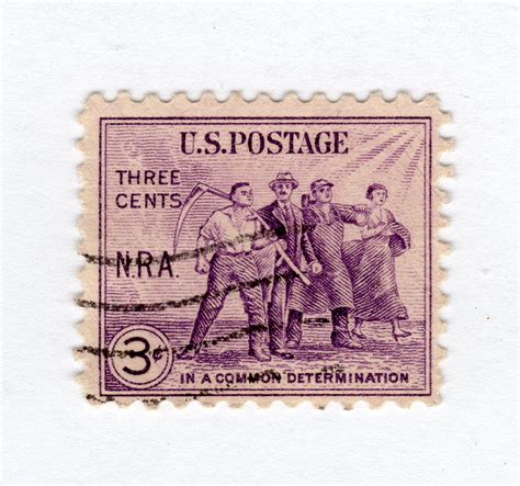 postage stamp  cent nra national recovery   ship etsy