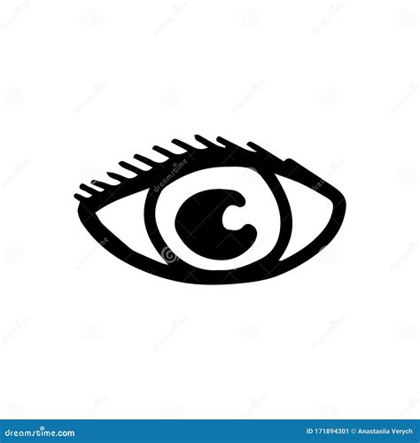 human eye  hand drawn doodle style isolated  white background vector stock outline