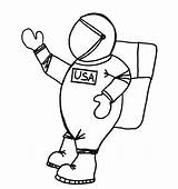 Astronaut Coloring Pages Printable Clipart Clipartbest Template sketch template