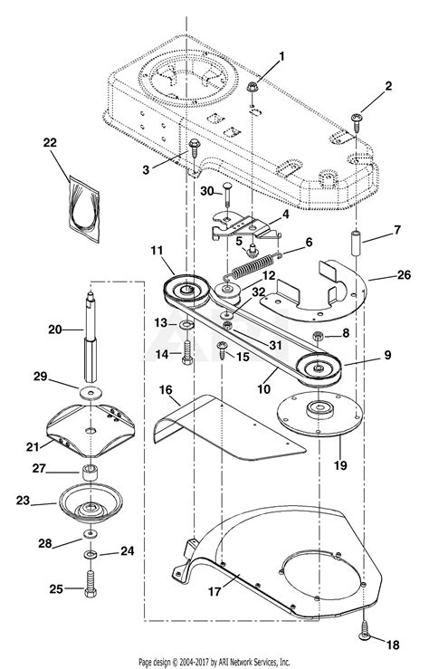 ariens   st hp tec string trimmer parts diagram  spindle belt guards