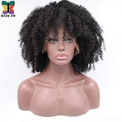 Hair Sw Medium Natural Looking Afro Kinky Curly Synthetic Lace Front