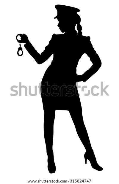 beautiful policewoman handcuffs stock vector royalty free