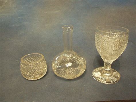 A Victorian Pressed Glass Goblet A Cut Glass Decanter 24th August