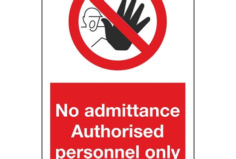 admittance authorised personnel  linden signs print