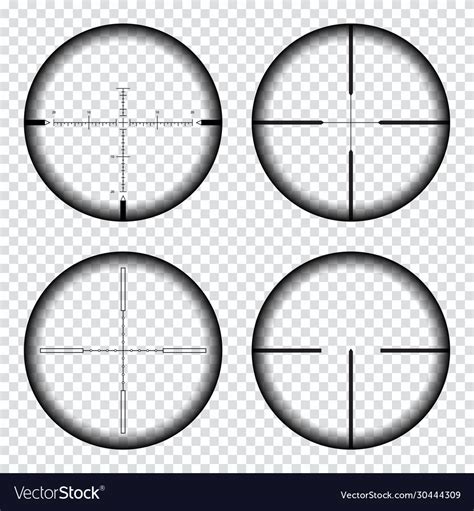 Sniper Scope Crosshairs View Sniper Rifle Aim Vector Image