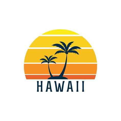 hawaii simple logo illustration design  sign symbol  shirt