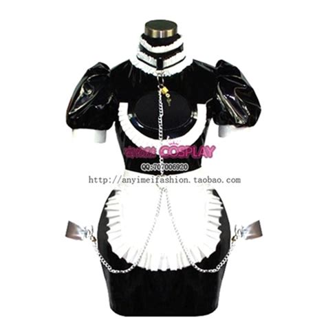sexy sissy maid pvc dress uniform lockable cosplay costume tailor made