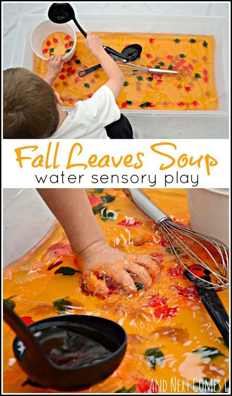 fall leaves sensory soup water sensory play  toddlers