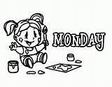 Coloring Week Days Monday Pages Colorear Book Coloringhome Coloringcrew Related Popular Happy sketch template