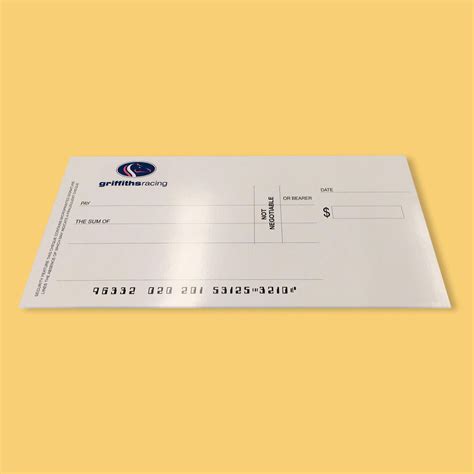 Novelty Cheque Check For Charity Or Fundraising Events
