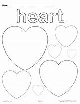 Coloring Heart Hearts Worksheets Shape Tracing Pages Shapes Worksheet Color Preschool Toddlers Preschoolers Printable Cutting Multiple Activities Various Toddler Kindergarteners sketch template
