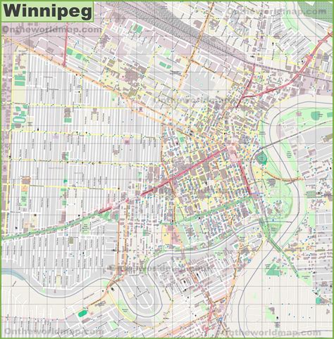 large detailed map  winnipeg