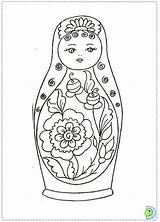 Coloring Nesting Russian Dolls Template Matryoshka Doll sketch template
