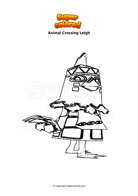 coloring page animal crossing leigh supercoloredcom