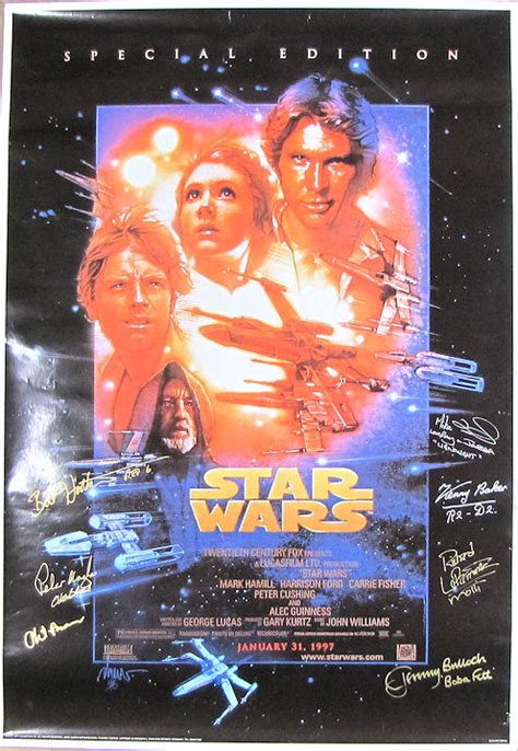 star wars cast signed  poster signed