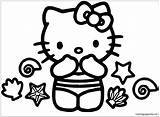 Kitty Hello Pages Summer Coloring Color Kids sketch template