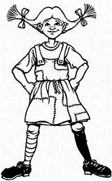 Coloring Longstocking Pippi sketch template