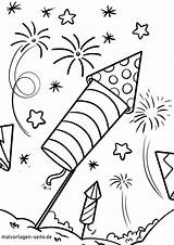 Silvester Feuerwerk Ausmalbilder Neujahr Malvorlagen Feiern sketch template