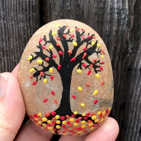 fall themed painted rocks ideas paintswa