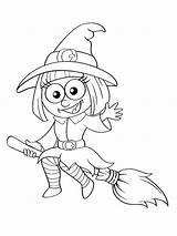 Witch Halloween Coloring Pages Broom Cute Colouring Colour Printable Heks Primarygames Pdf Coloriage Imprimer Easy Coloringpage Ca Kleurplaten Drawings Clipart sketch template