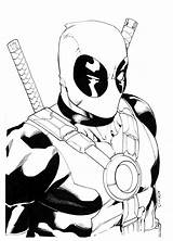 Deadpool Coloring Pages Library Clipart Marvel sketch template