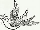 Zentangle Bird Little Inspired Tangles Phase Patterns Choose Board Easy Tiffany sketch template