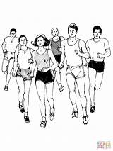Runners Maratona Corredores Coureur sketch template